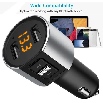 Auto compatibil Bluetooth Transmițător FM, Radio MP3 Kit Adaptor Audio Wireless Receptor Dual USB Încărcător de Transmitatoare FM