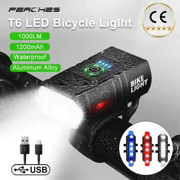 1200LM T6 LED Biciclete Lumina USB Reîncărcabilă Lampă de MTB Biciclete Rutiere din Față Și din Spate pentru Biciclete Lanterna Far Bicicleta Accesorii pentru Biciclete