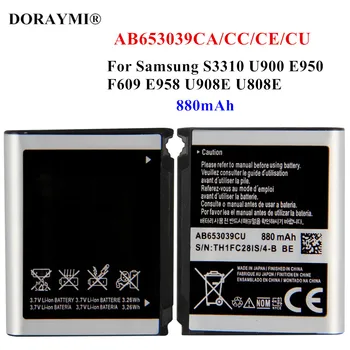 Original Inlocuire Baterie AB653039CA AB653039CC AB653039CE AB653039CU pentru Samsung S3310 U900 E 950 F609 E958 U908E U808E 880mA