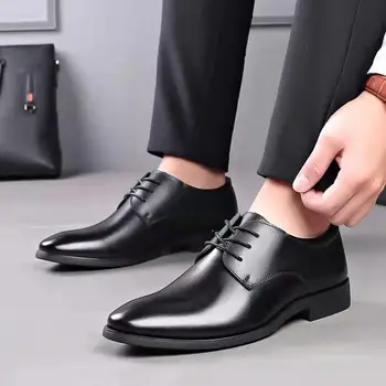Primăvara și Toamna Anglia afaceri formale pantofi de piele ușor barbati pantofi singur, în mare barbati din piele pantofi