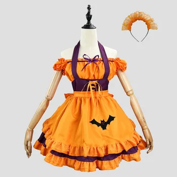 Costume de Halloween pentru Femei Costum de Dovleac Menajera jocul de Rol Costume Japoneze Lolita Diavolul Feminin Rochie de Lenjerie