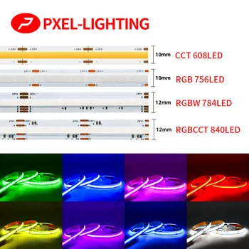 5m COB RGBW RGB CCT Natural Cald Alb Rece Benzi cu LED-uri DC12V 24V Flexibile, de Înaltă Luminoase Dotless Colorate Bandă LED Light Bar RA90