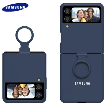 Pentru Samsung Galaxy Z Flip3 Flip 3 Cu Inel Caz Lichid De Silicon Pliabil Soft-Touch Spate Capac De Protecție