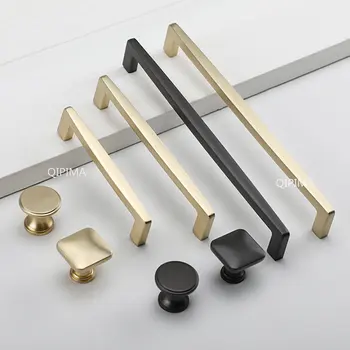 Aliaj de Zinc de Aur/Negru Butoane de Cabinet Ușa de la Bucătărie se Ocupă de Cabinetul Mânere pentru Mobilier Hardware Sertar Dulap Mânerul Ușii