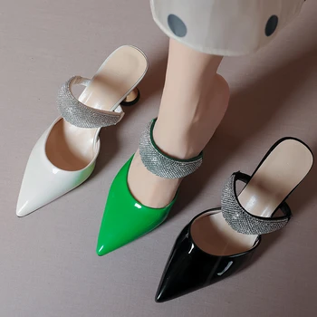2023 Moda Femei Pantofi de Proiectare pentru Femeile Elegante Subliniat Toe Tocuri inalte Nou Nobil Strălucitoare Petrecere, Pantofi cu Toc inalt pentru Femei Papuci