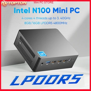 12 Gen Mini PC Intel N100 Arin Lac Quad Core 8G/16G 4800Hz DDR5 Windows 11 Duble RJ45 LAN Firewall-ul Router-ul 4K de Jocuri pe Calculator