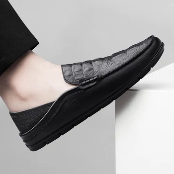 2023 Nouă Bărbați Din Piele Respirabil Conducere Pantofi Branduri De Lux Formale Bărbați Mocasini Mocasini Masculin Italian Leneș Pantofi Negru Zapatos