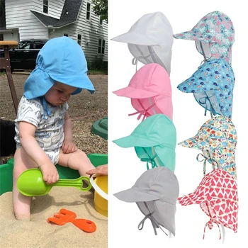 Quick-uscare Copii Găleată Pălării cu Borul Larg Plaja Protectie UV Esențiale în aer liber la Soare Capace pentru 3 Luni și 5 Ani Copii Vechi