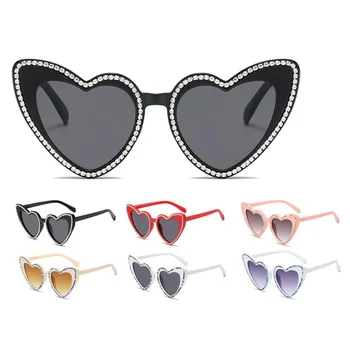 En-gros de Moda de Lux Diamante Designer Inima în Formă de ochelari de Soare Minunat Protectie UV Shades Ochelari de Soare pentru Barbati Femei Fete