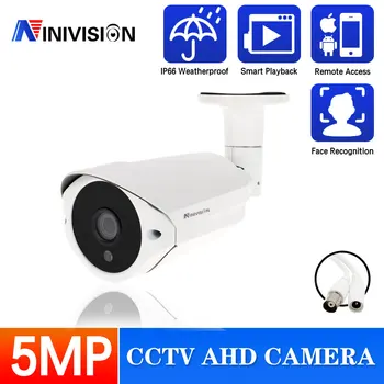 NINIVISION Ultra HD 5MP Omului de Detectare Camera AHD H. 265 Glonț de Securitate, Supraveghere Video, aparat de Fotografiat Lentilă 3.6 mm 36 Led-uri Infrarosu
